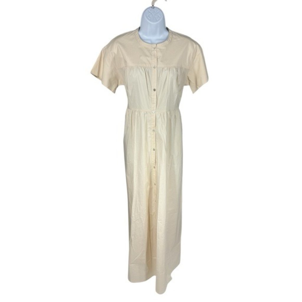Bird & Knoll Palma Maxi Dress Ivory Cotton Poplin Nwt Size S — image 6 of 8